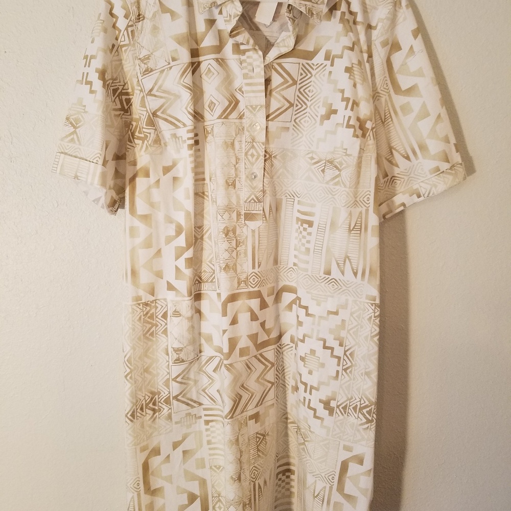 👀NWT Denim & Co short shirt dress Sz L